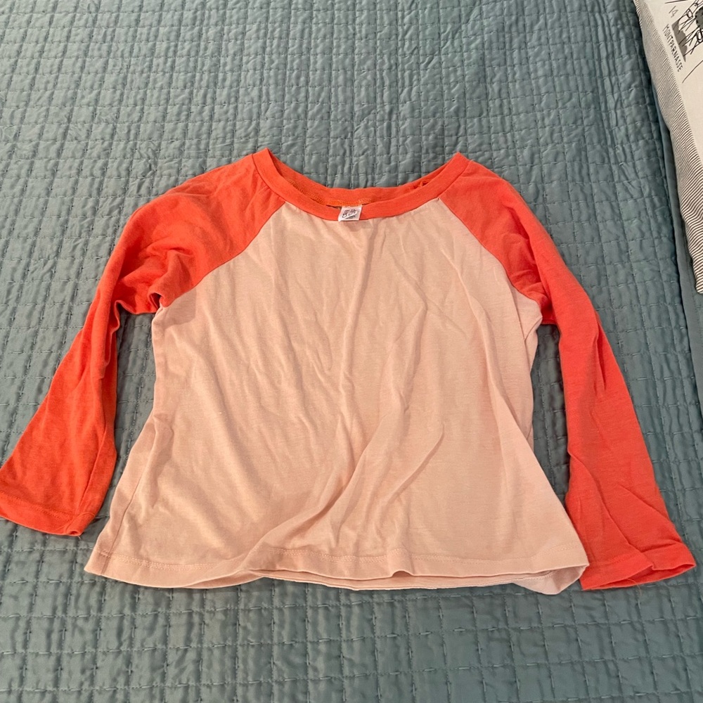 Urban Outfitters light and dark orange long sleeve Crop Top in XS